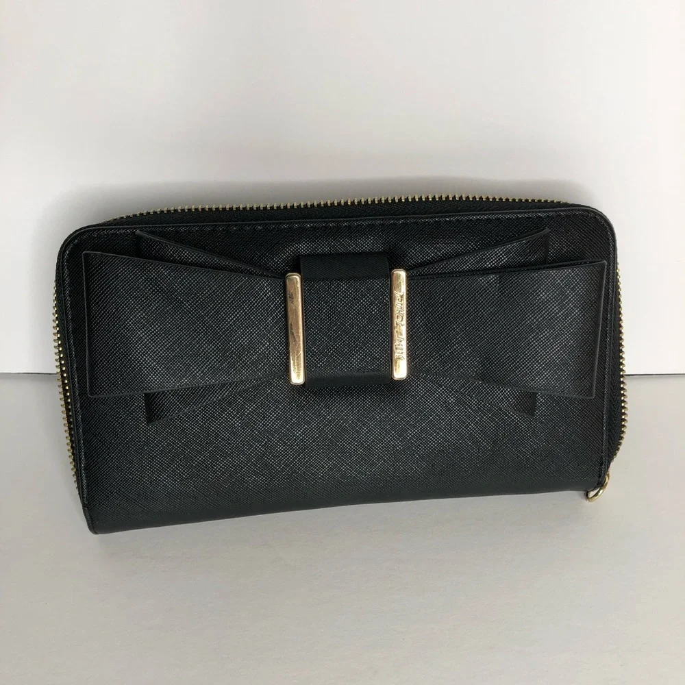 Betsey Johnson Black Bow Wristlet